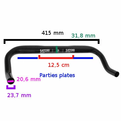 Guidon Corne De Vache Plat Pour Vélo Fixie Et Singlespeed Satori 5 Guidon Corne De Vache Plat Pour Vélo Fixie Et Singlespeed Satori – Image 5