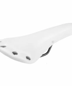 Endzone Selle Vélo Vintage Blanche Imitation Cuir Avec Rivets